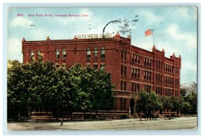 1910 Alta Vista Hotel, Colorado Springs Colorado Co Posted Antique Postcard