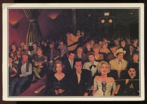 Stars of Yesterday & Today Hollywood California building mural postcard