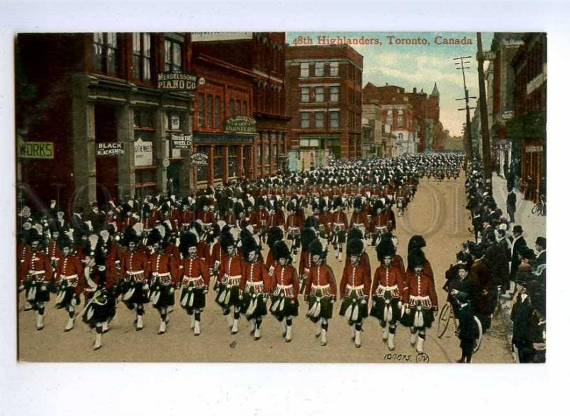 192504 CANADA TORONTO 48th Highlander soldier Vintage postcard