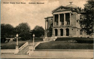 Garrett County Courthouse Oakland Maryland MD UNP Albertype Postcard D9