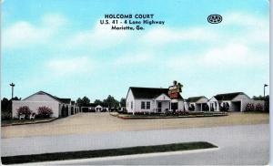 MARIETTA,  GA   Georgia    HOLCOMB  COURT   c1950s    Roadside   Postcard