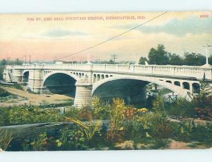 Divided-Back BRIDGE SCENE Indianapolis Indiana IN H8985