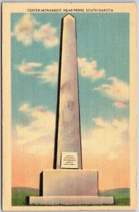 Center Monument Near Pierre South Dakota SD Geographical Center 1923 Postcard