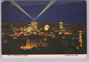 Night View From Mount Royal, Montreal, Quebec, 1970 Chrome Aerial View Postcard