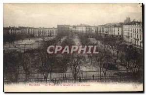 Old Postcard Beziers Place de la Citadelle crow flies