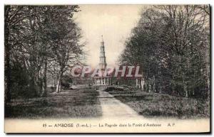 Old Postcard Amboise Pagoda In La Foret d & # 39Amboise