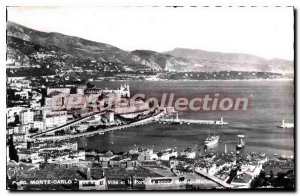 Old Postcard Monte Carlo overlooking the city and harbor the Cap Martin