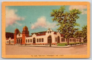 1947 The Cadle Tabernacle Indianapolis Indiana Grounds & Trees Posted Postcard