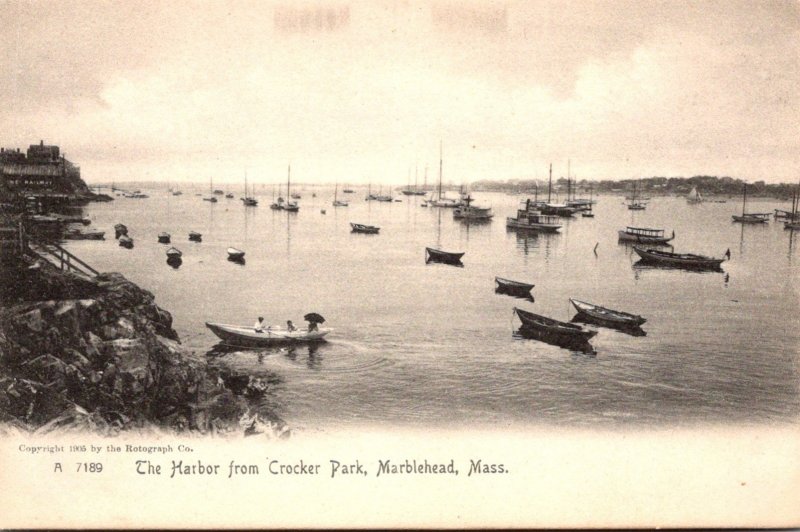 Massachusetts Marblehead The Harbor From Crocker Park Rotograph