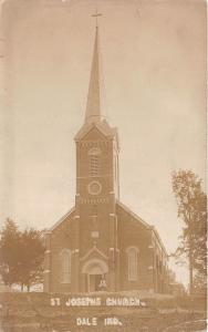 E39/ Dale Indiana In Real Photo RPPC Postcard 1909 St Joseph Church
