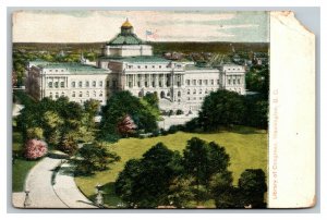 Vintage 1900 Postcard Panoramic View Gold Dome Library of Congress Washington DC