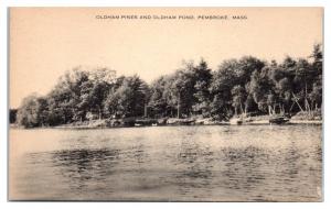 1940s/50s Oldham Pines and Oldham Pond, Pembroke, MA Postcard