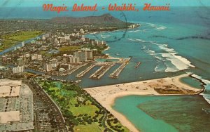 Postcard Magic Island Off the Beach at Ala Moana Tourist Area Waikiki Hawaii HI