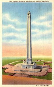 Texas Houston San Jacinto Memorial Shaft At San Jacinto Battlefield 1946 Curt...