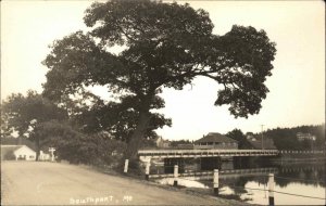 SOUTHPORT ME Bridge and Water View Old Real Photo RPPC Postcard