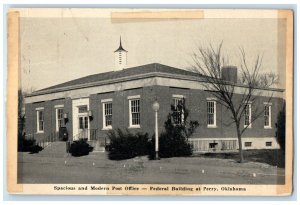 1947 Spacious Modern Post Office Federal Building At Perry Oklahoma OK Postcard