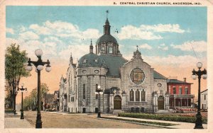 Vintage Postcard 1921 Central Christian Church Parish Building Anderson Indiana
