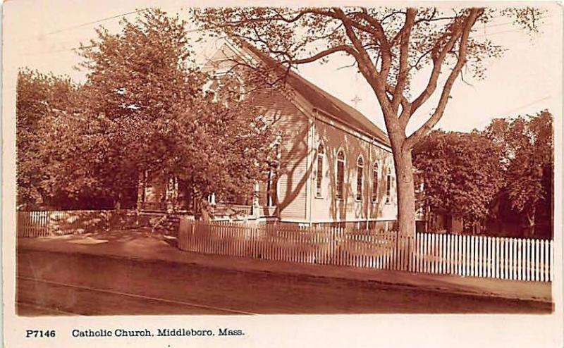 Middleboro MA Catholic Church Underwood & Underwood RPPC Postcard