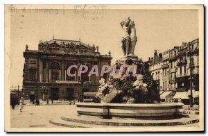 Old Postcard Montpellier Theater of the Fountain of the 3 Graces