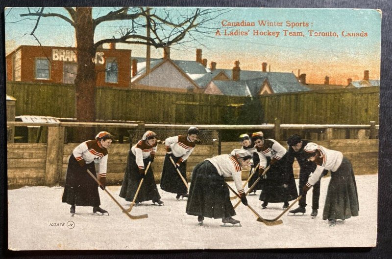 Mint Canada Color Picture Postcard A Ladies Hokey Team Toronto