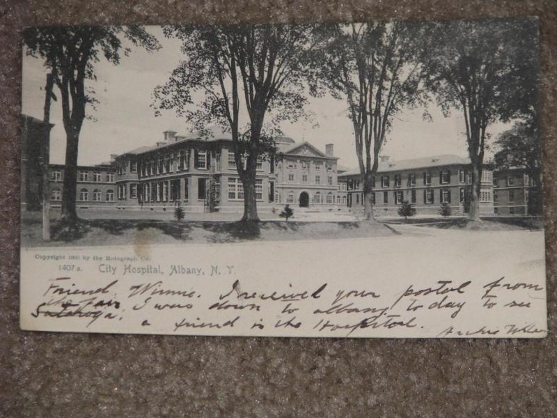 City Hospital, Albany, N.Y., 1907, used vintage card