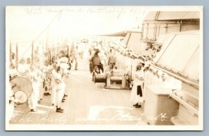 USS MARYLAND BATTLESHIP CROSSING EQUATOR PARTY VINTAGE REAL PHOTO POSTCARD RPPC