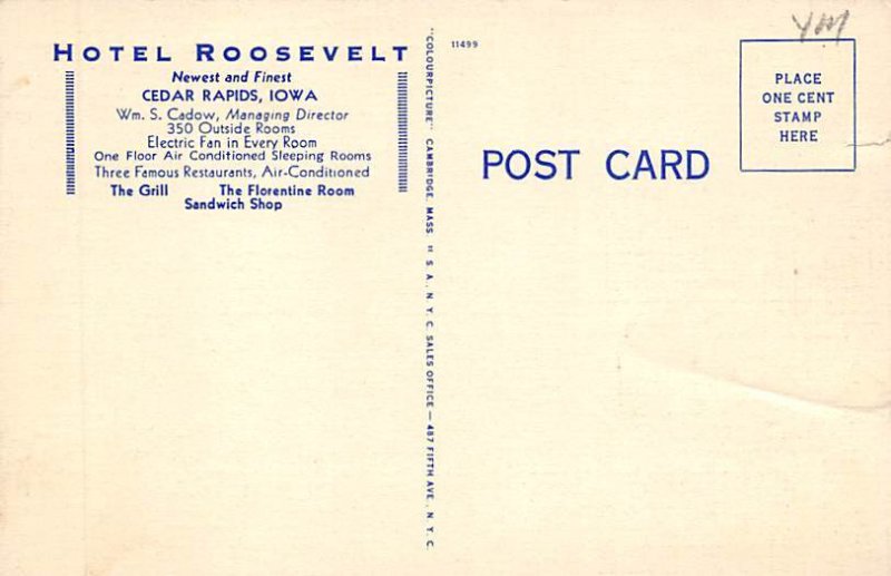 Hotel Roosevelt Cedar Rapids, Iowa