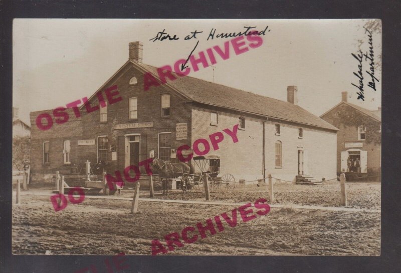 Homestead IOWA RPPC c1910 GENERAL STORE Post Office AMANA COLONY Colonies IA KB