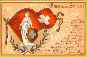ad5560 - SWITZERLAND Schweitz - Postcards VINTAGE POSTCARD - 1901, Flag-