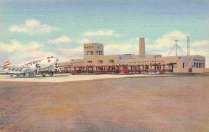 Municipal Airport Albuquerque New Mexico linen postcard