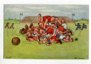 288608 Comic FOOTBALL RUGBY by Jac. EDGREN Vintage postcard