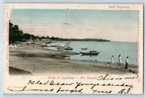 Santarem Pará Brazil Postcard Santarem Beach Tapajos River 1906 Antique