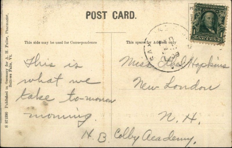 Bellows Falls & Saxtons River MA Stagecoach Stage Coach c1910 Postcard