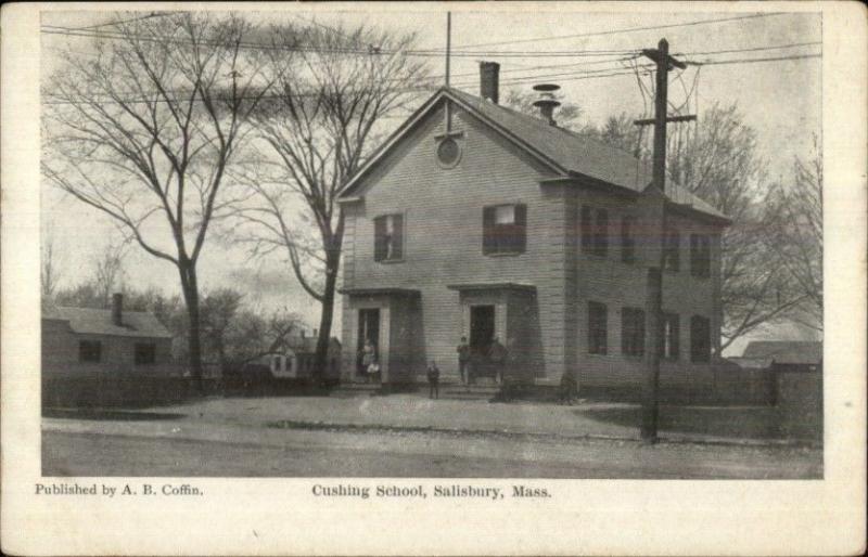 Salisbury MA Cushing School c1910 Postcard