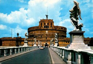 Italy Roma Rome Bridge and Castle St Angel 1987