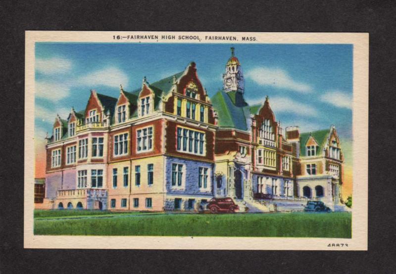 MA Fairhaven High School Mass Massachusetts Postcard