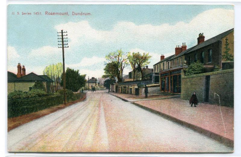 Street Scene Rosemount Dundrum Dublin Ireland 1907c postcard 