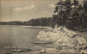 Lee Massachusetts MA Laurel Lake Vintage Postcard