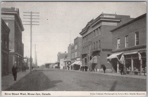 Moose Jaw SK River Street West 1911 Lewis Rice Postcard H83