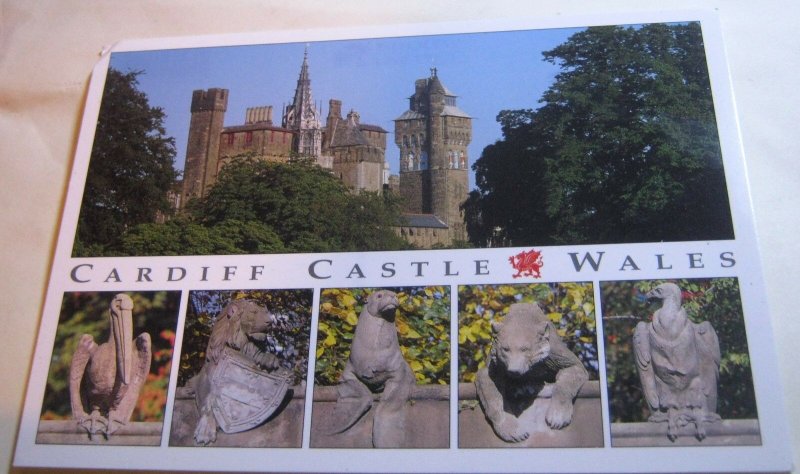 Wales Cardiff Castle and Animal Wall Image Cymru - unposted