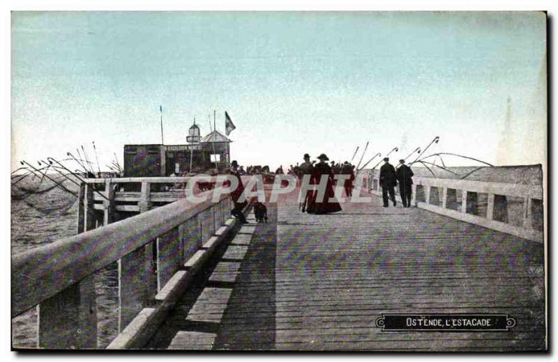 Old Postcard Ostend Belgium L & # 39Estacade