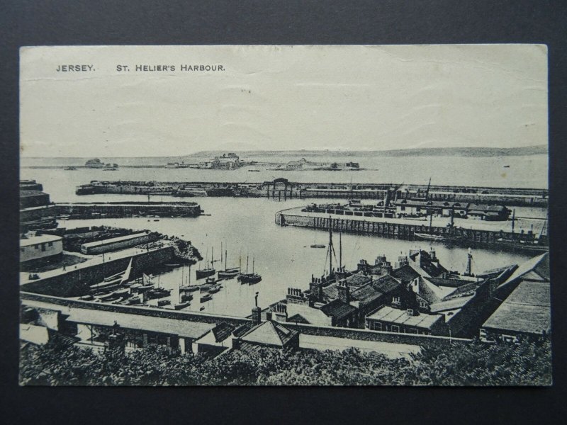 Isle of Jersey ST. HELIER'S HARBOUR c1920's Postcard