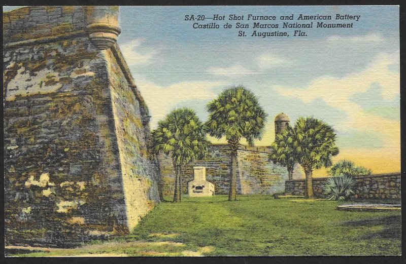 Hot Shot Furnace & Battery Castillo de San Marcos St. Augustine FL Unused c1948