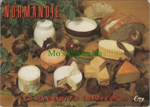 Food & Drink Postcard-Cheese, Les Produits Laitiers,La Normandie,France RR13725