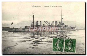 Postcard Old War Ship Vergniaud leading Breastplate