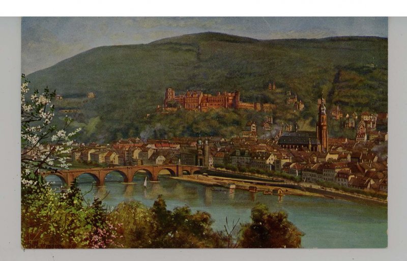 Germany - Heidelberg. View from the Philosopher's Walk  (corner missing)
