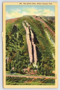 The Devil's Slide, Weber Canyon Utah Vintage Linen Postcard c1945  P5