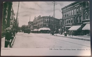 Postcard NY Gloversville Corner Main and Fulton Streets