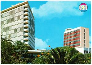 Paraguay Asuncion Hotel Guarani and Bank of Brazil 1970s-1980s Postcard