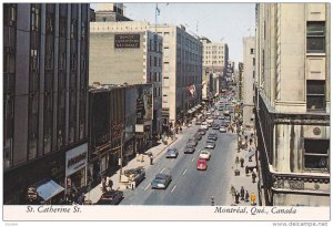 MONTREAl, Quebec, Canada; St. Catherine Street, Classic Cars,  50-70s